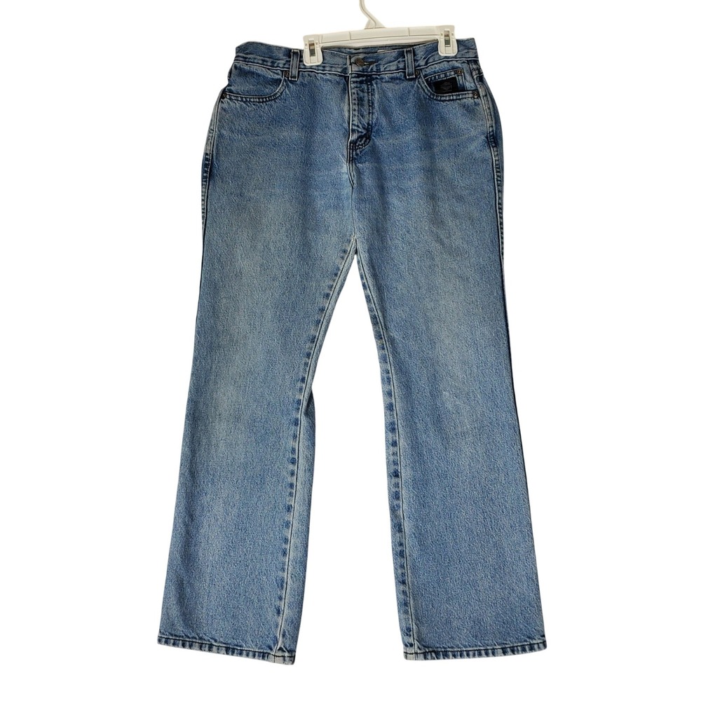 Harley Davidson Cycles Womens Bootcut Jeans Light Wash Denim 10R A6319 Blue